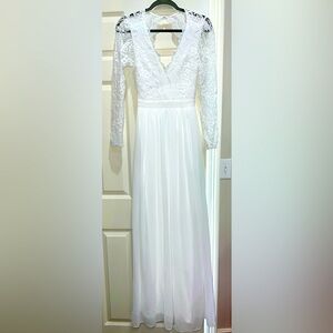 NWT Long sleeve white dress